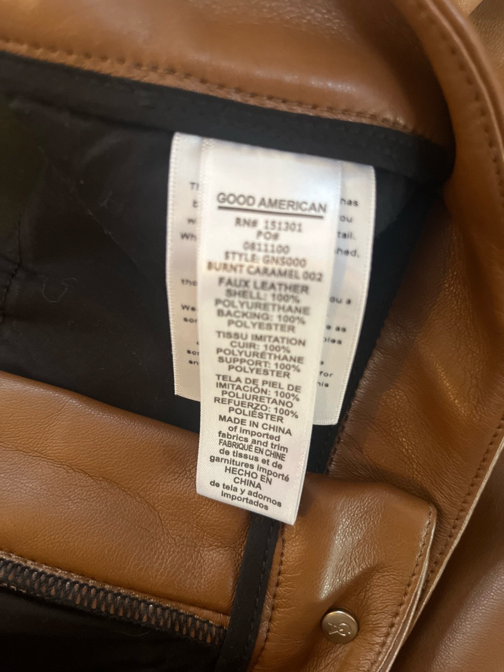 Good American Good Icon Better Than Leather High Rise Burnt Caramel Boot Pants - Picture 10 of 16